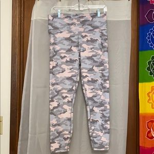 Fabletics Powerhold Leggings- Pink Camo, size L